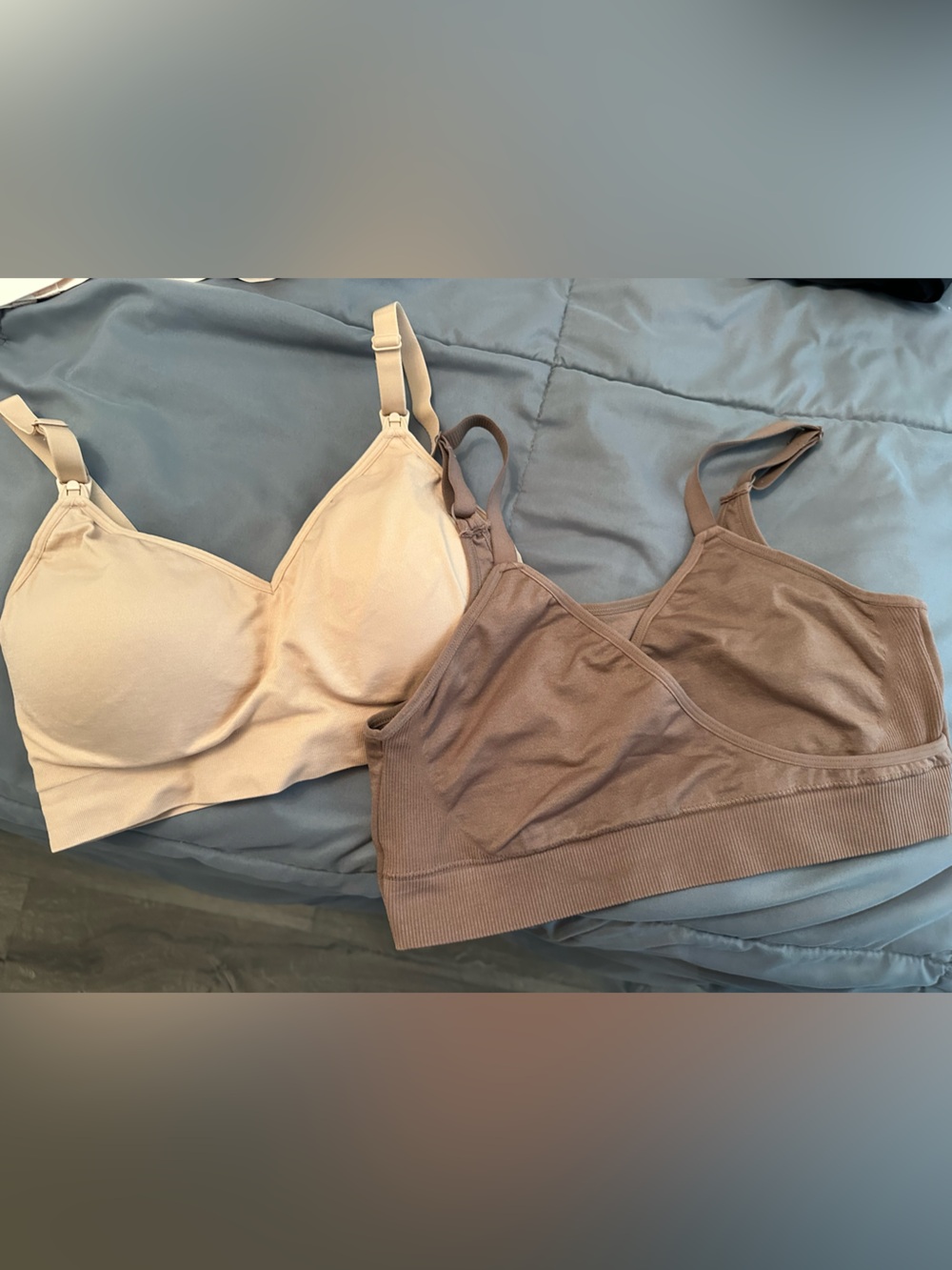 (Bundle of 2) Ingrid & Isabel Wireless Maternity/Nursing Bras in Beige & Taupe